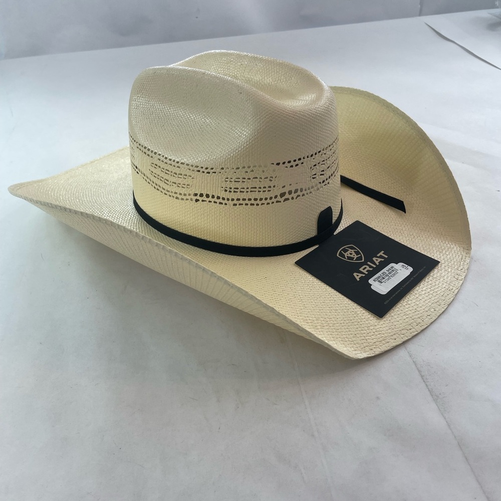 Ariat Unisex Bangora Golden Brown Straw Western Hat A73244 Size 7 3/8 NWT - Picture 2 of 5